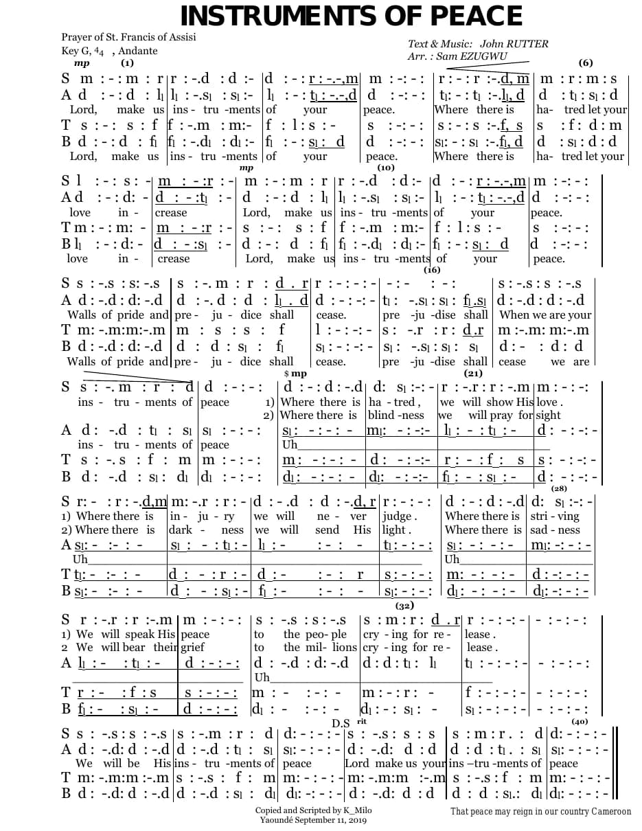 Instruments of Peace — first page