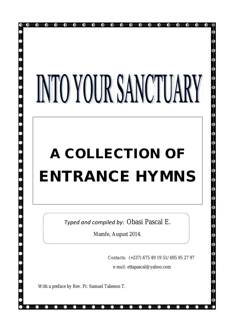Into Your Sanctuary - a Collection of Entrance Hymns — first page