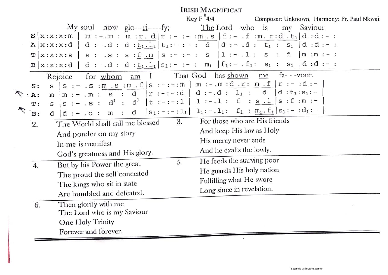 Irish Magnificat — first page