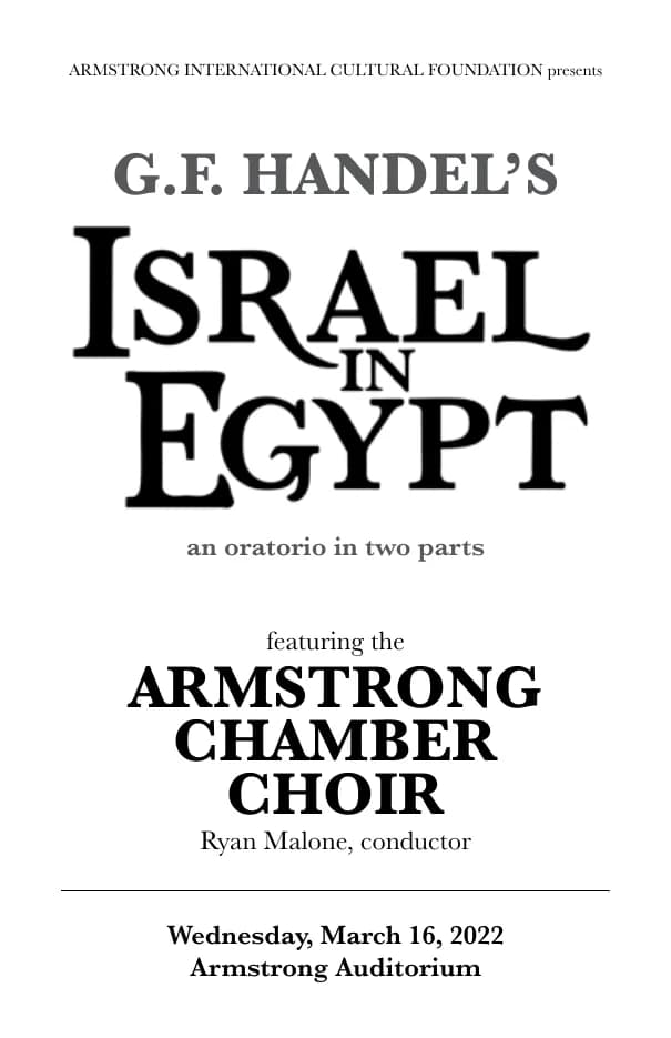 Israel in Egypt Streaming Program — first page
