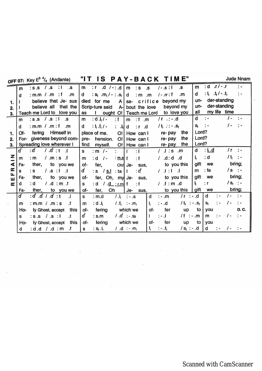 It Is Payback Time — first page