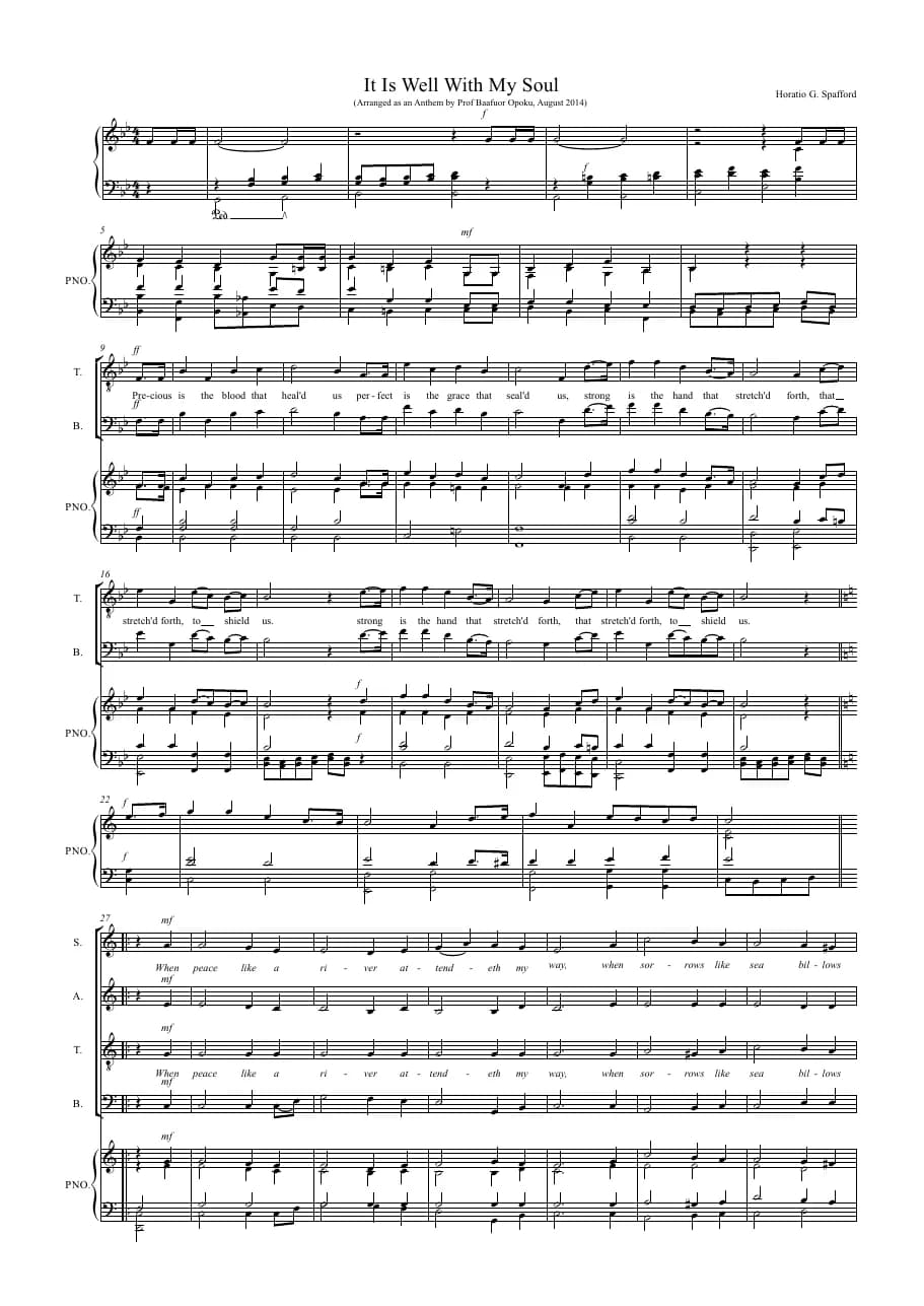 It Is Well with My Soul — first page