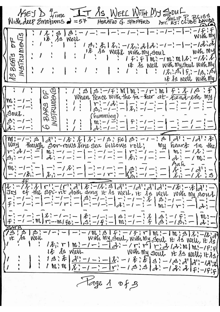 It Is Well with My Soul — first page