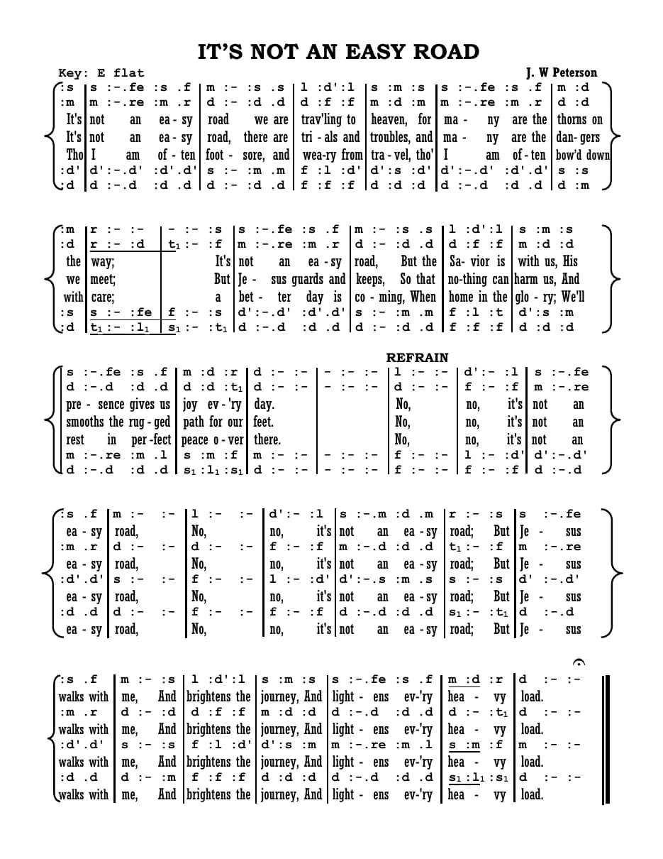 It's Not an Easy Road — first page