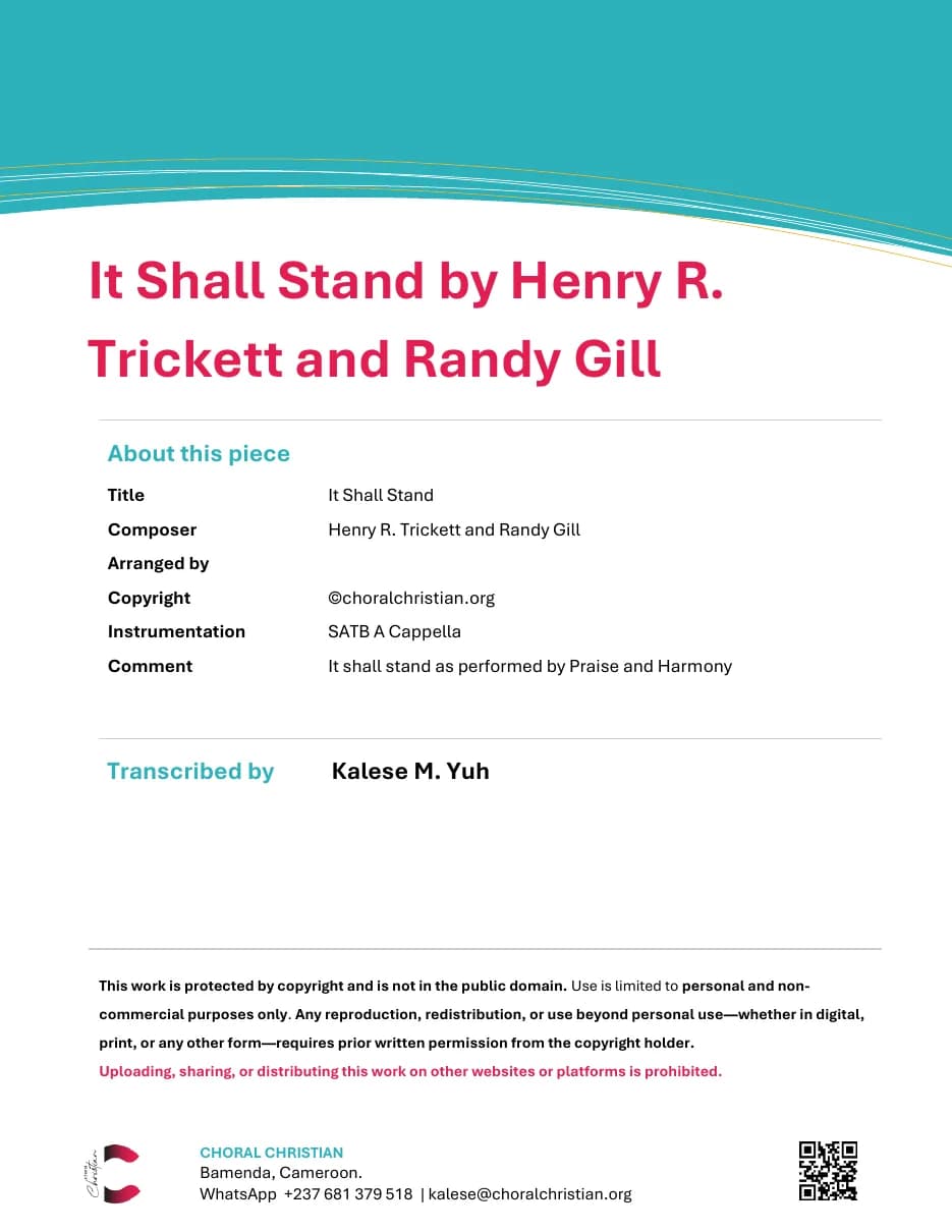 It Shall Stand — first page