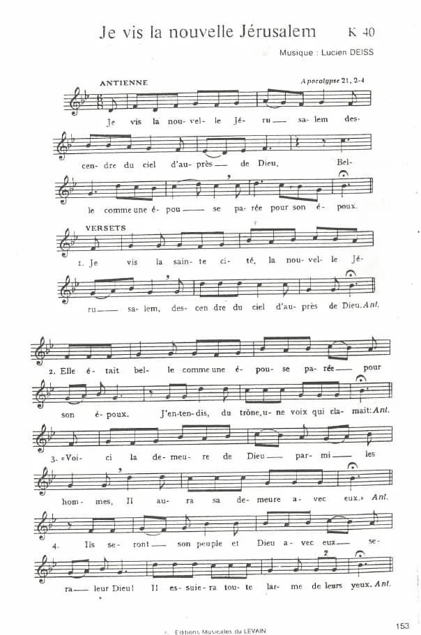 Je Vis la Nouvelle Jérusalem — first page