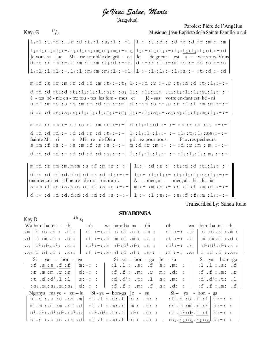 Je Vous Salue Marie — first page
