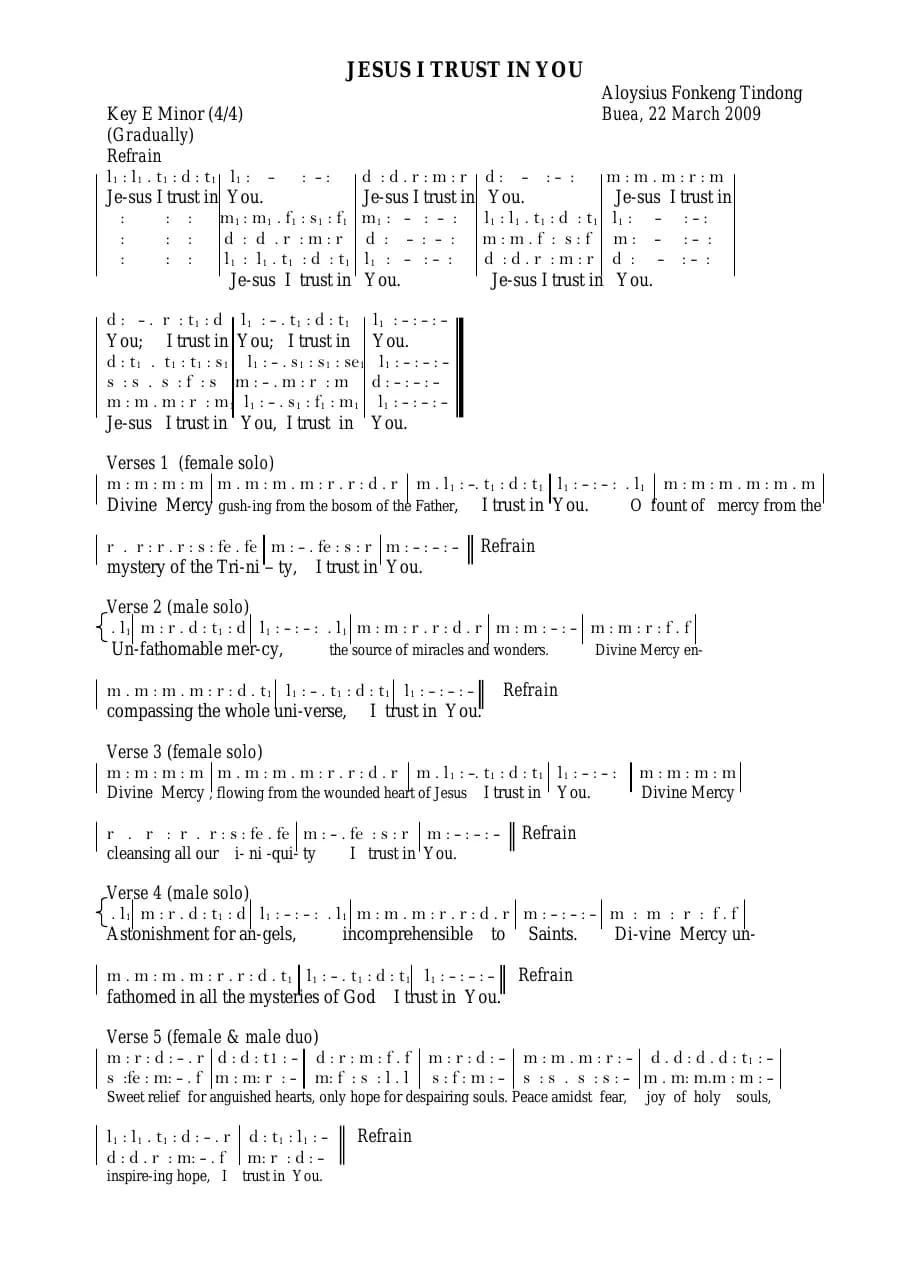 Jesus I Trust in You — first page