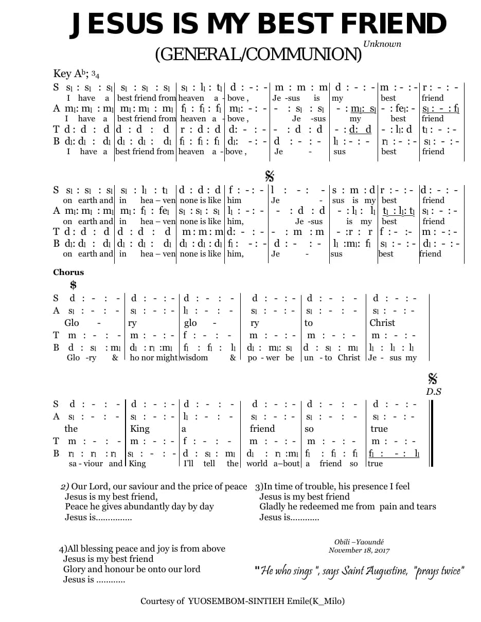 Jesus Is My Best Friend — first page