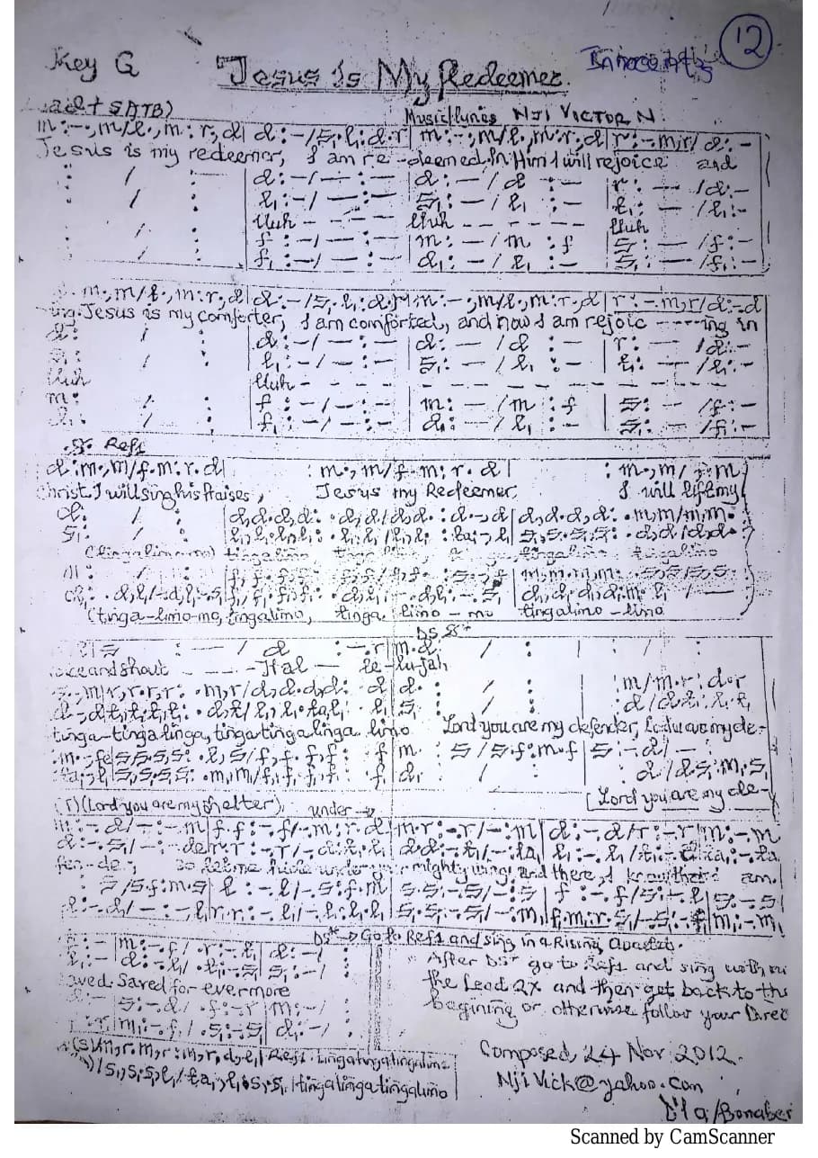 Jesus Is My Redeemed — first page