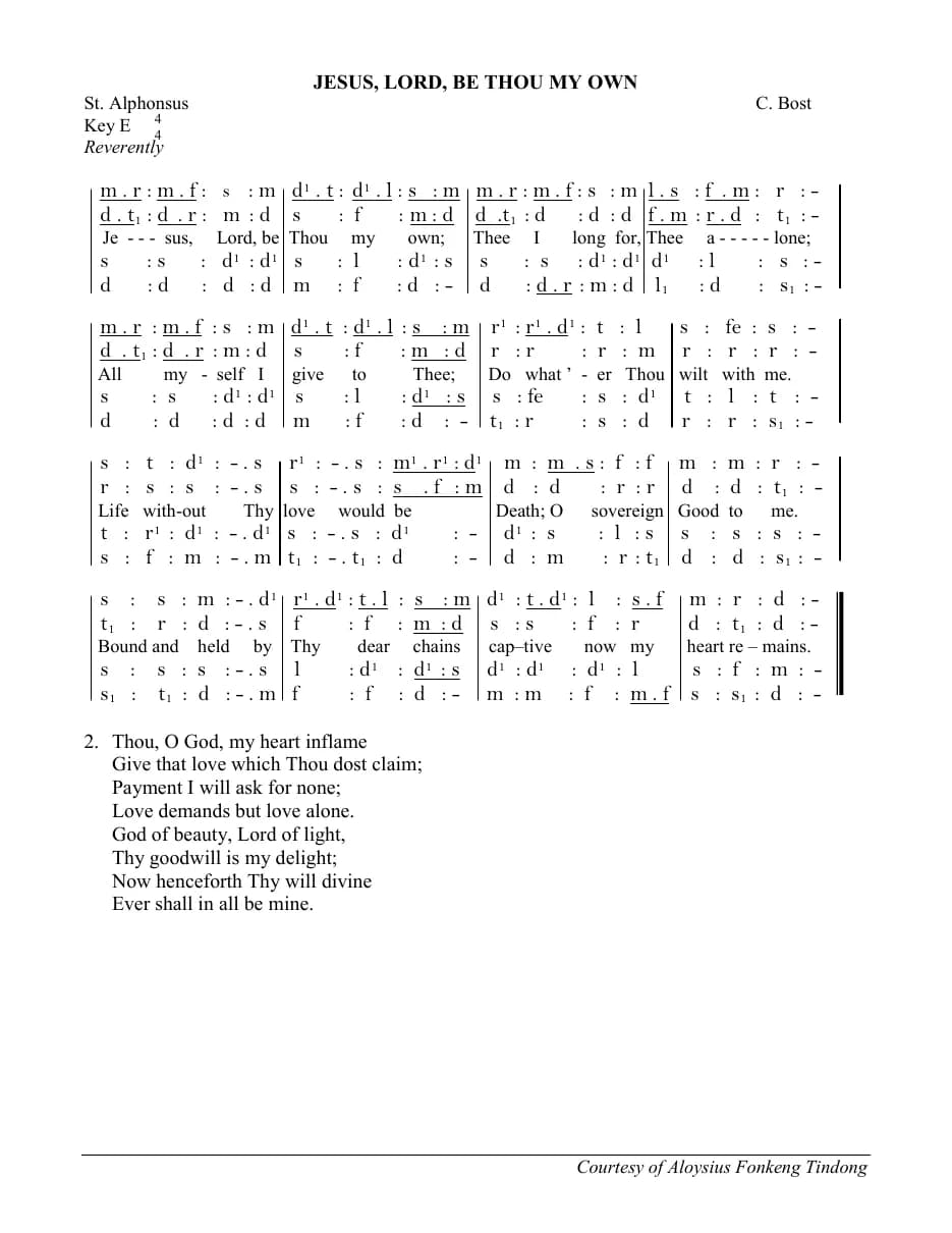 Jesus, Lord, Be Thou My Own — first page