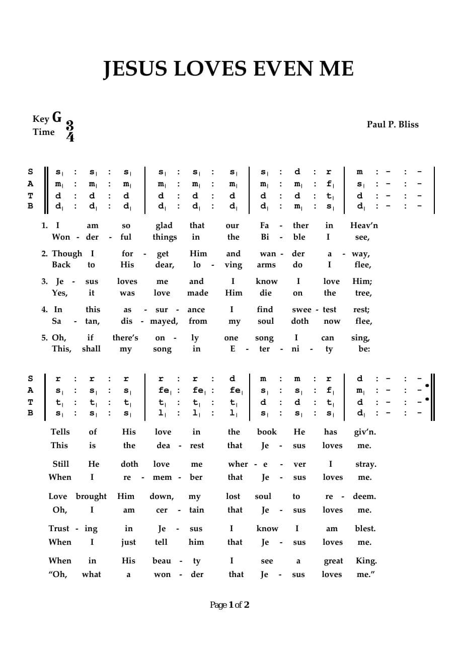 Jesus Loves Even Me — first page