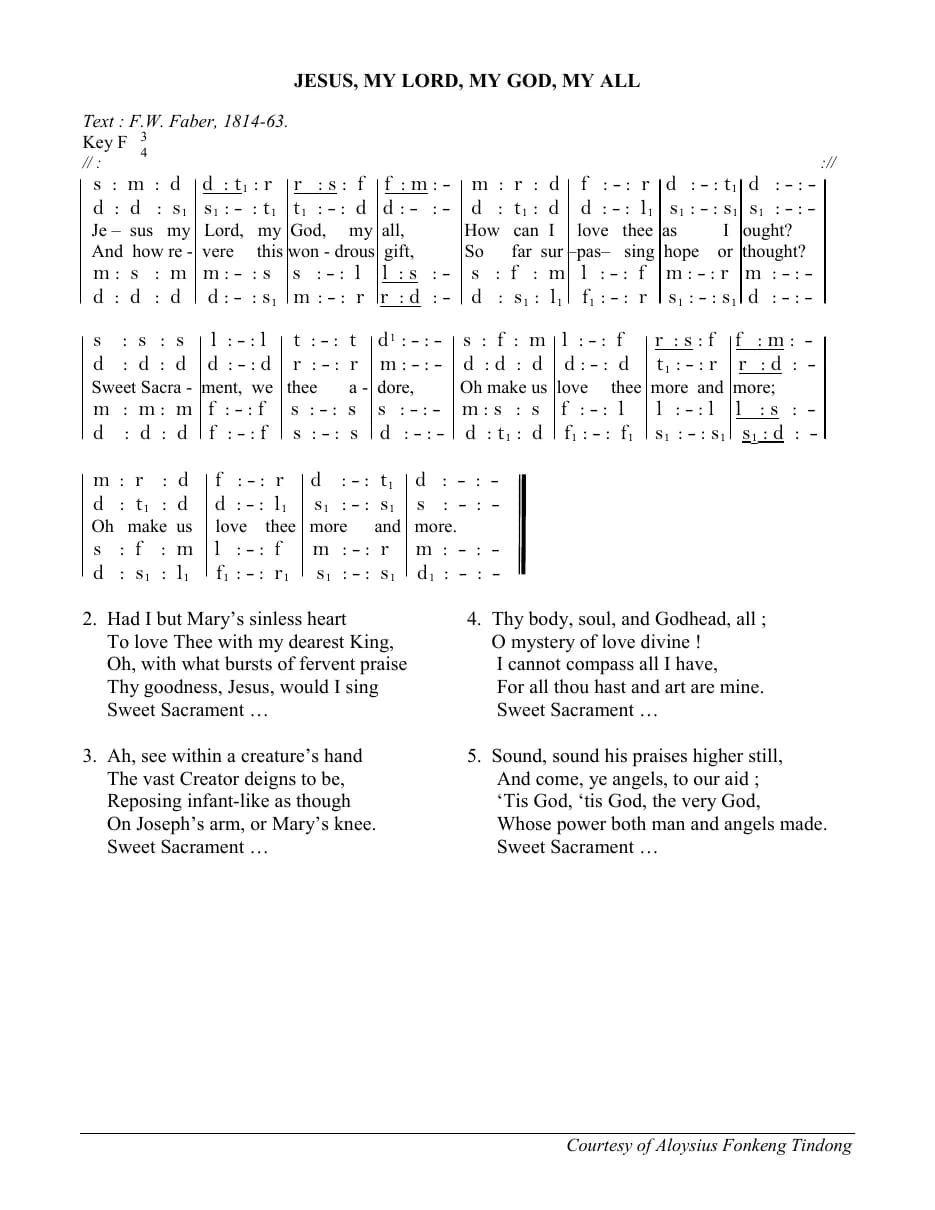 Jesus, My Lord, My God, My All — first page