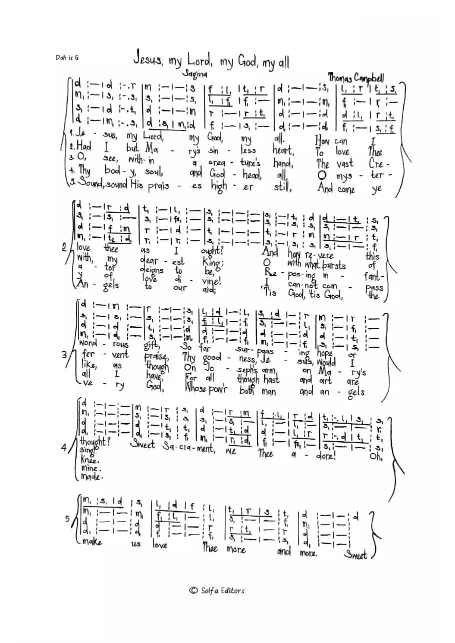 Jesus My Lord My God - Sagina — first page