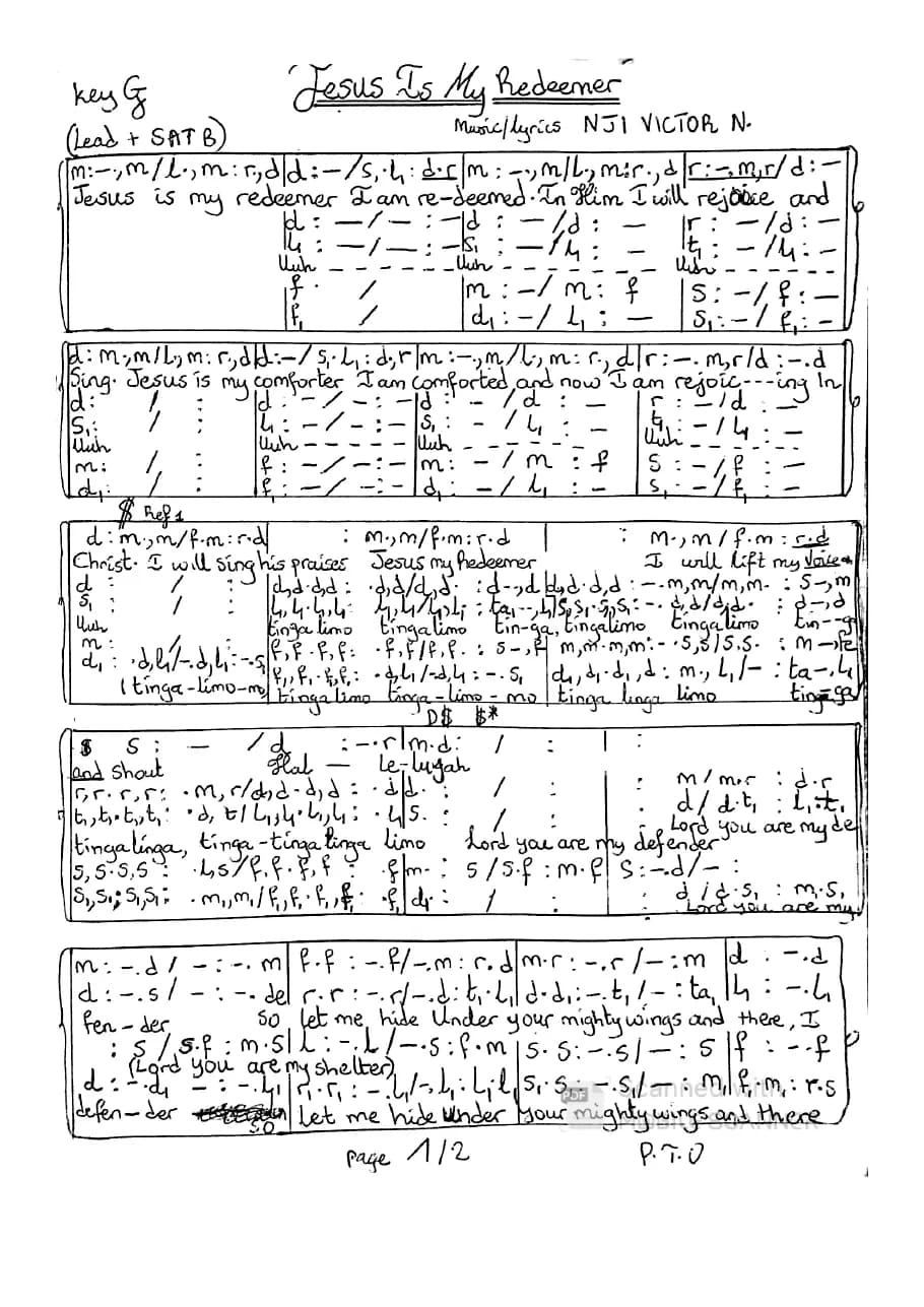 Jesus My Redeemer — first page