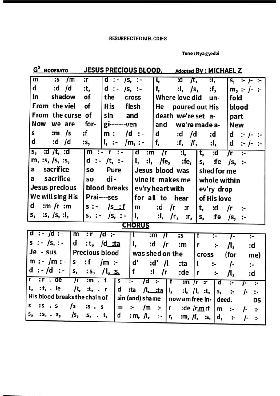 Jesus Precious Blood — first page