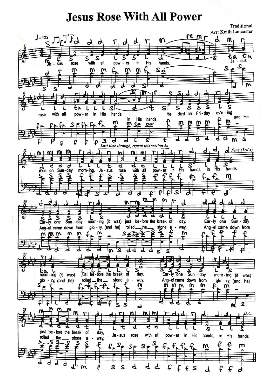 Jesus Rose with All Power — first page
