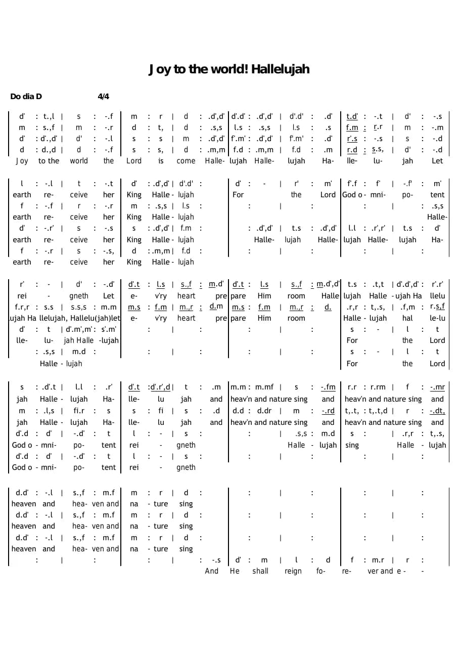 Joy - to - the - World - Hallelujah — first page