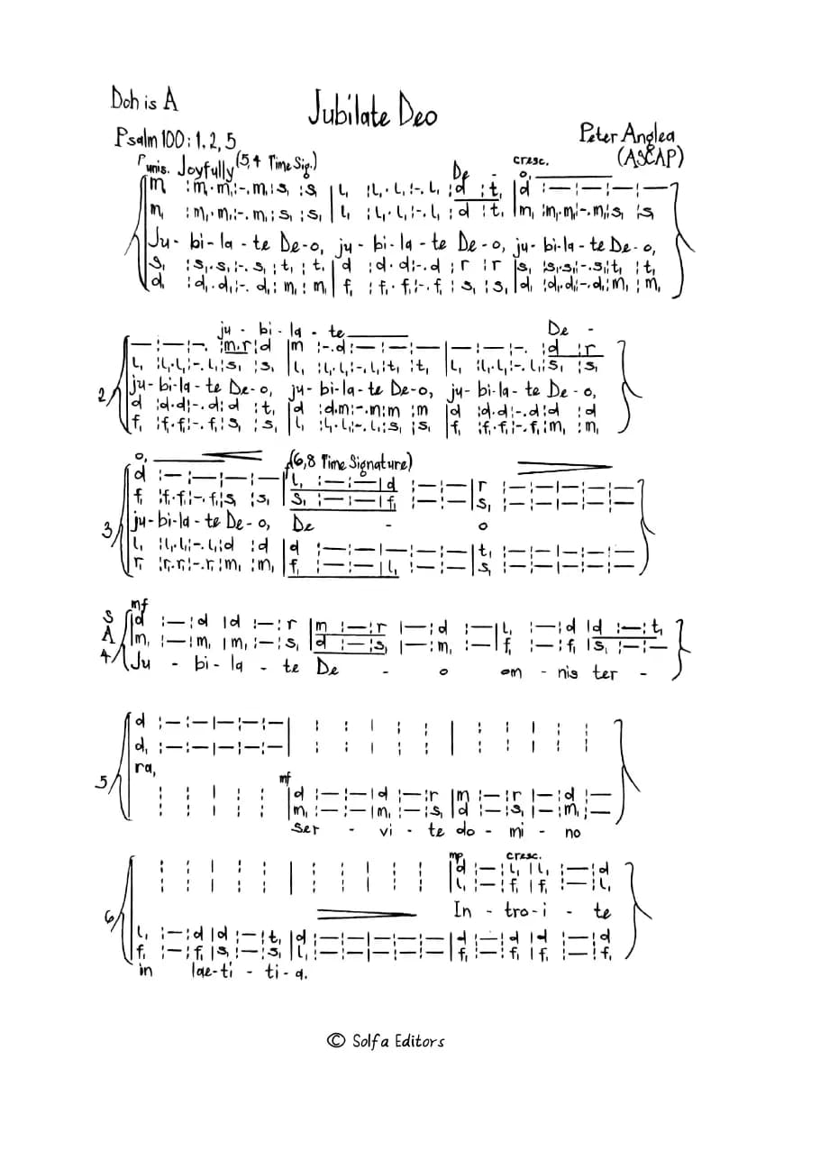 Jubilate Deo — first page