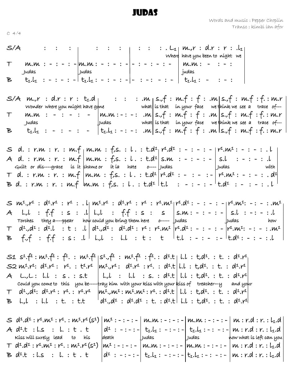Judas — first page