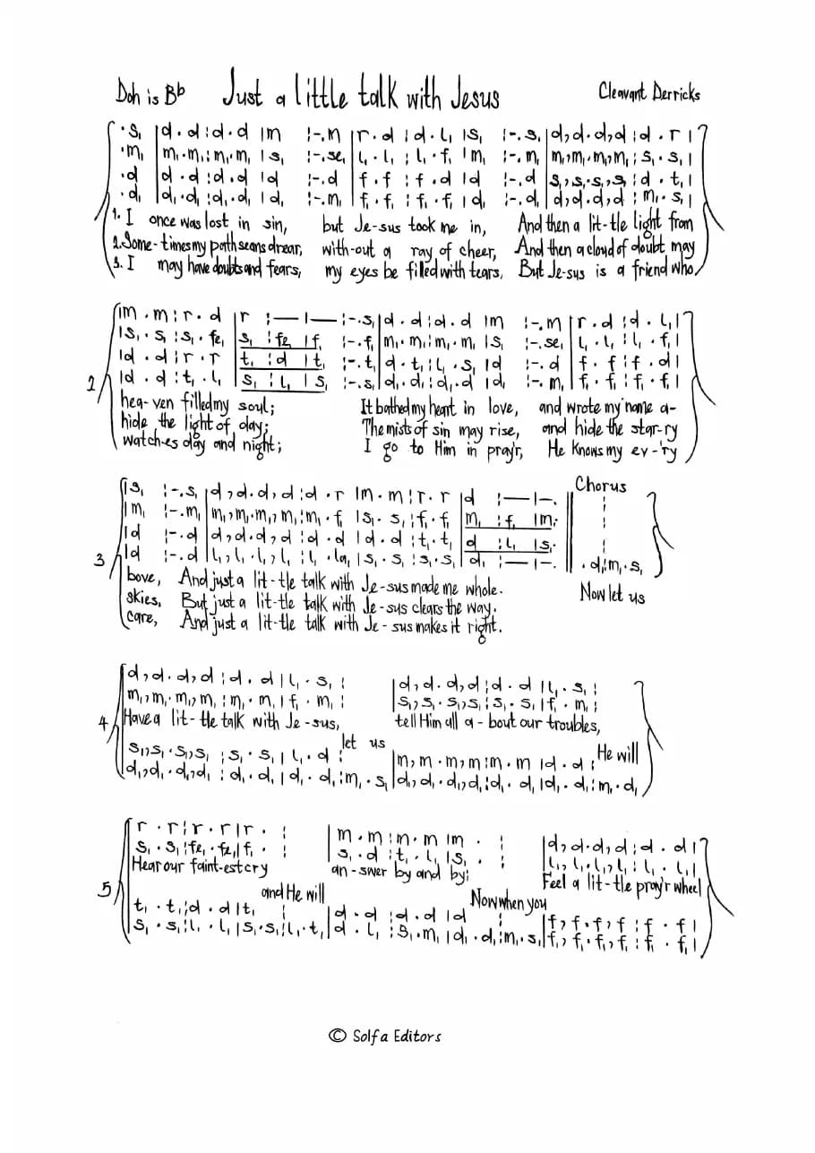 Just a Little Talk with Jesus — first page