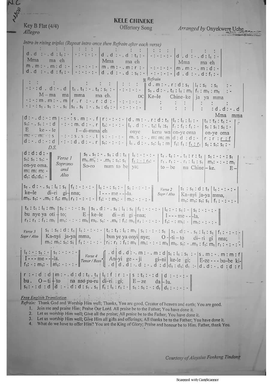 Kele Chineke — first page