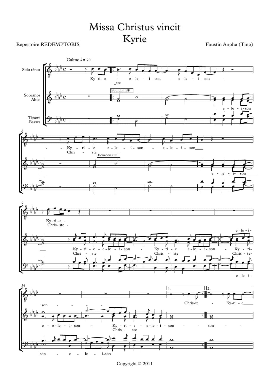Kirye Missa Christus Vincit Tino — first page