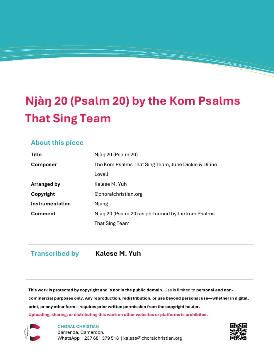 Kom Psalm 20 — first page
