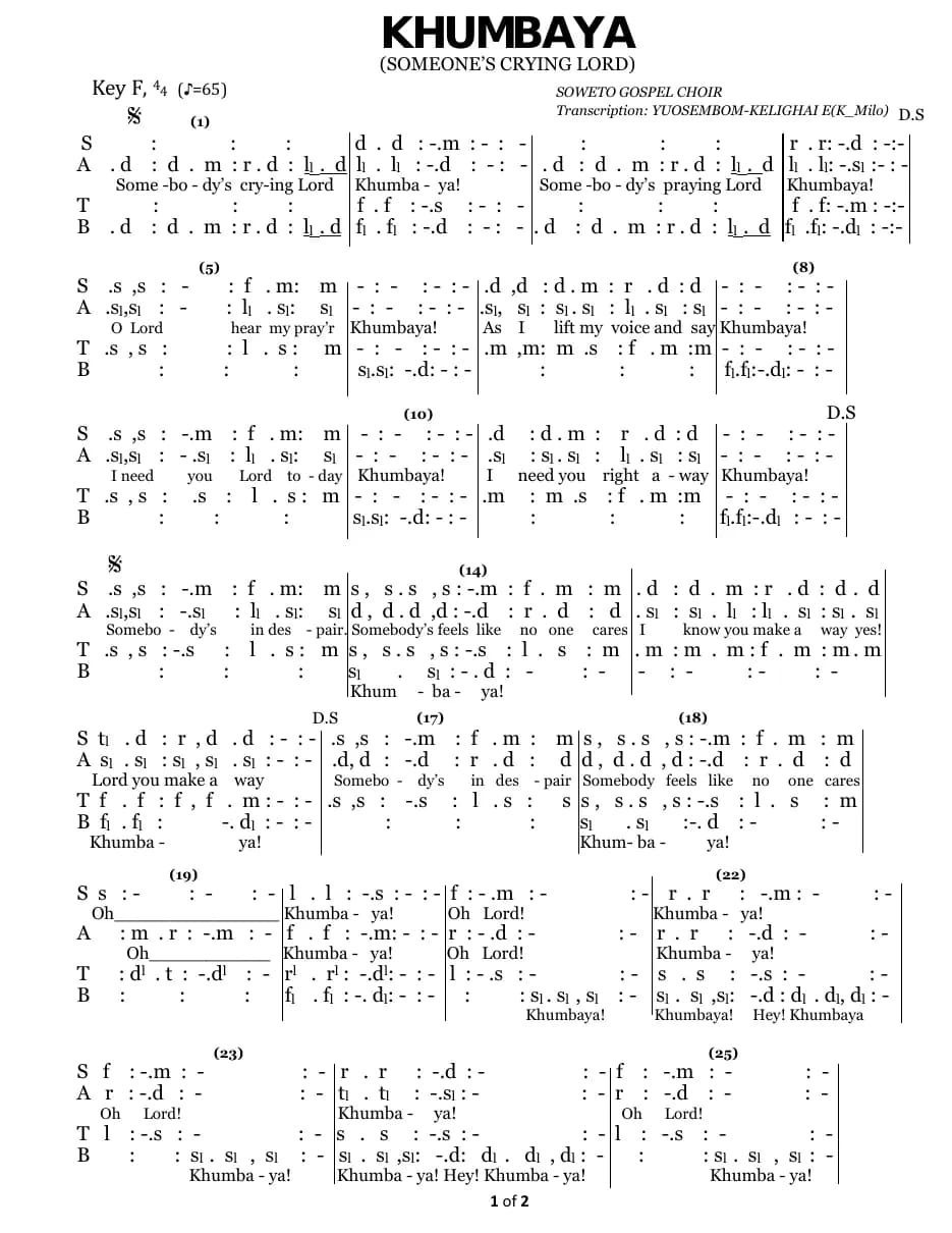 Kumbaya — first page