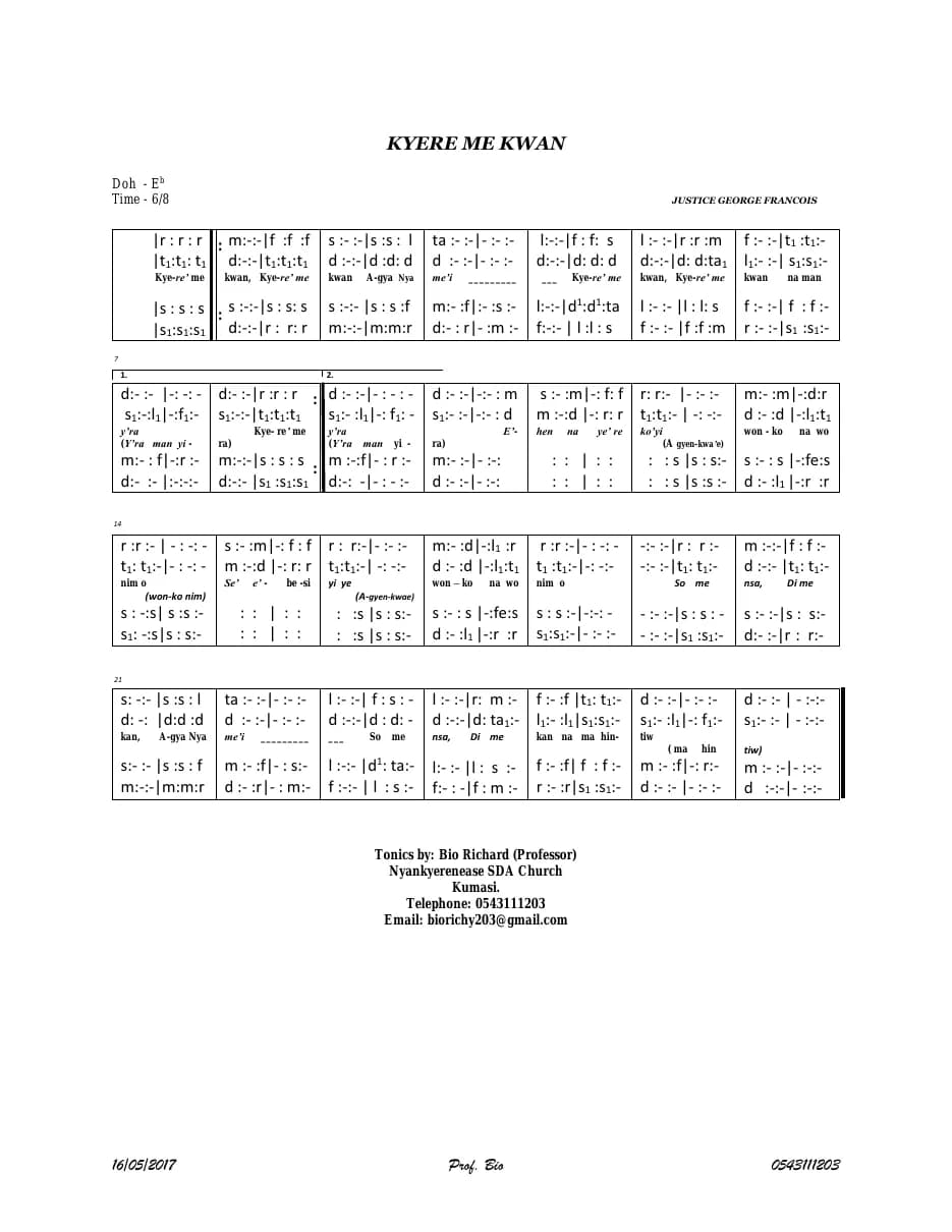 Kyere Me Kwan — first page