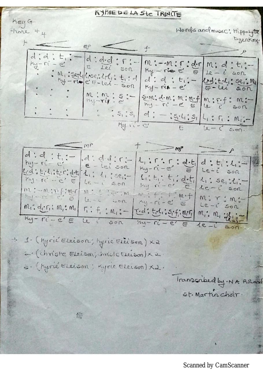 Kyrie de la Ste Trinite — first page