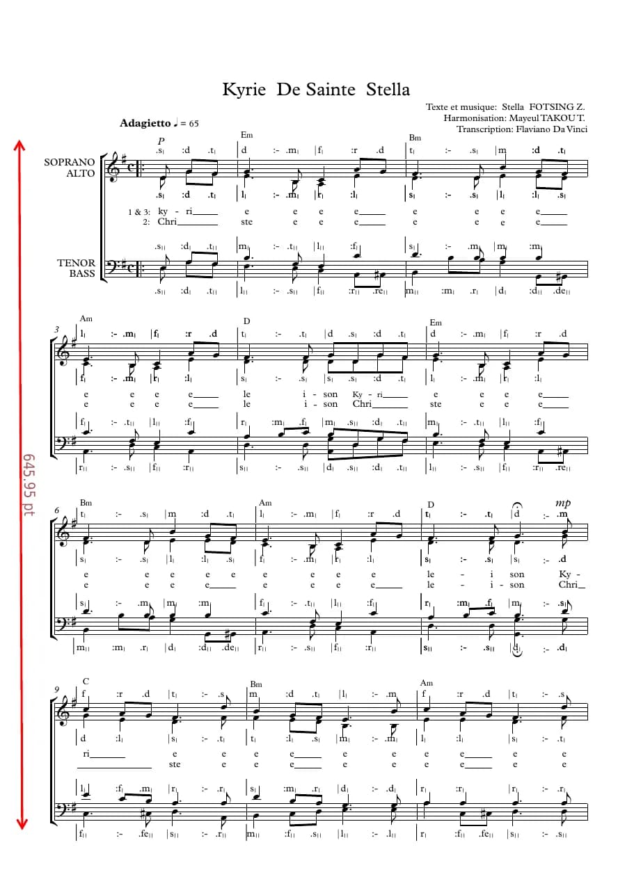Kyrie de Sainte Stella — first page