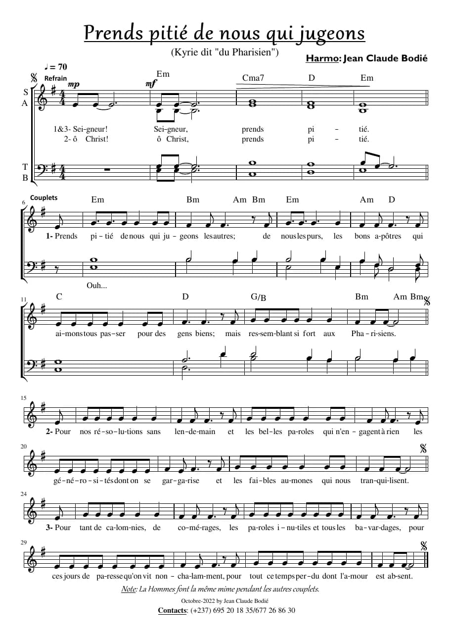 Kyrie du Pharisien — first page