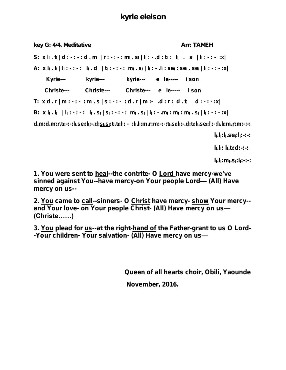 Kyrie Eleison — first page