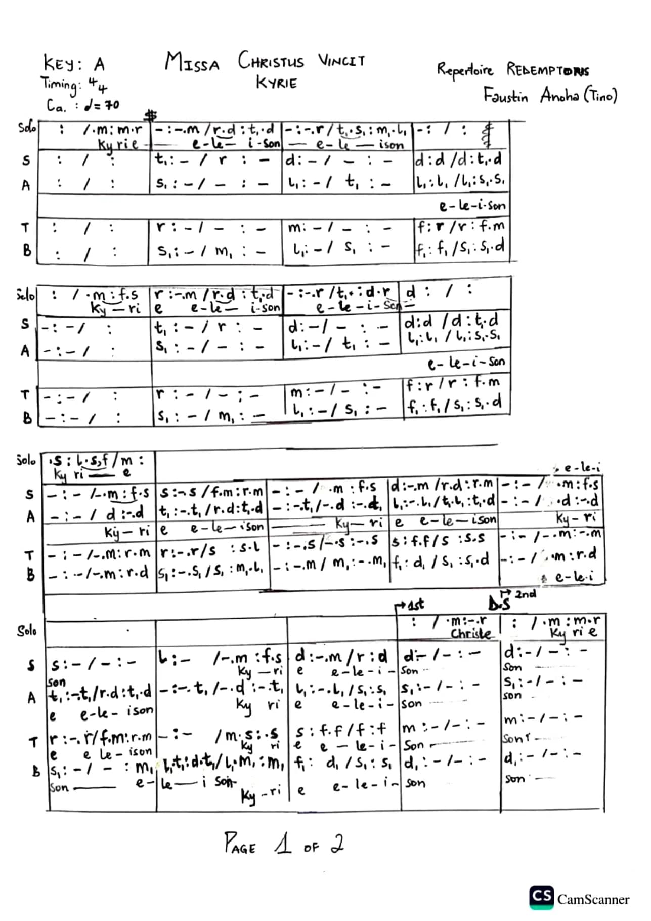 Kyrie Massa Christus Vincit @Ethel — first page