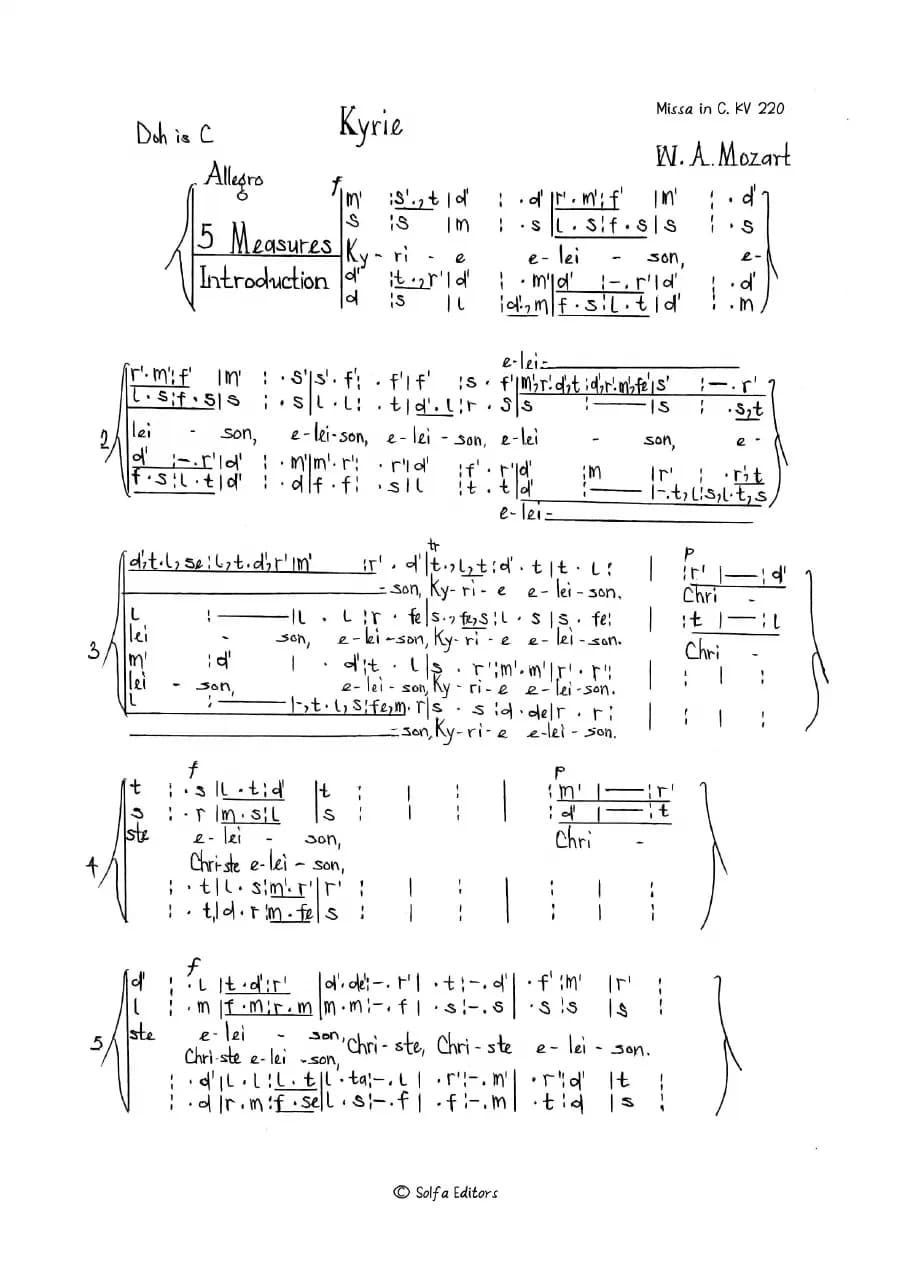 Kyrie - Missa in C - Mozart — first page