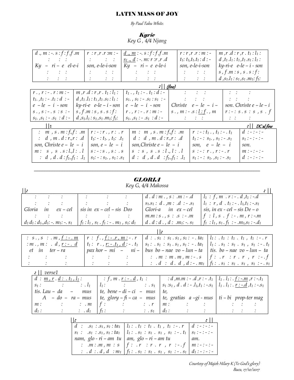 Latin Mass of Joy — first page