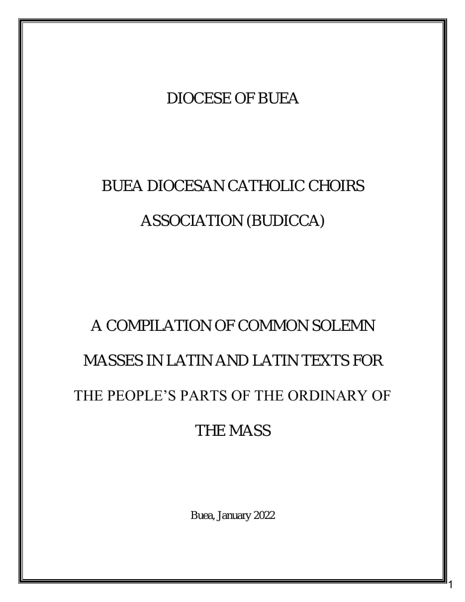 Latin Masses and Texts — first page