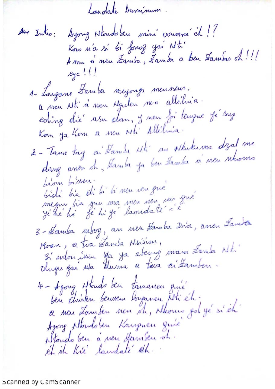 Laudate Dominum Bikutsi — first page