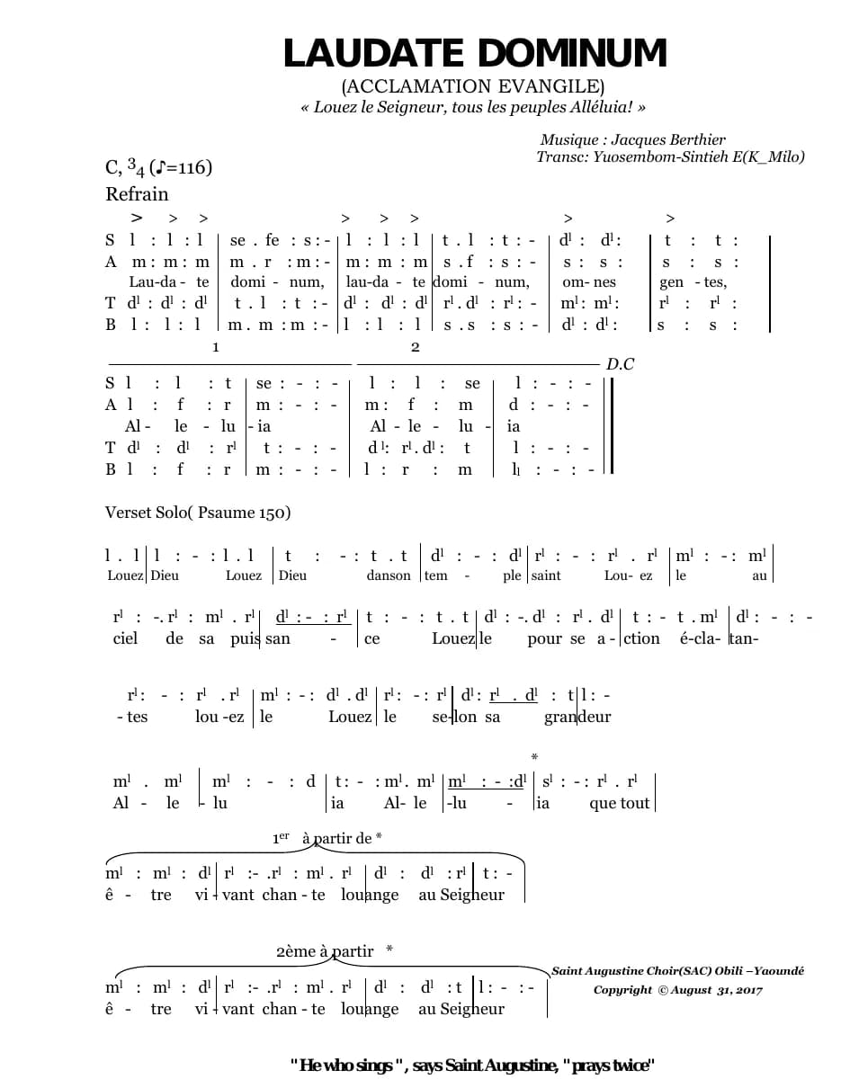 Laudate Dominum - Francais — first page