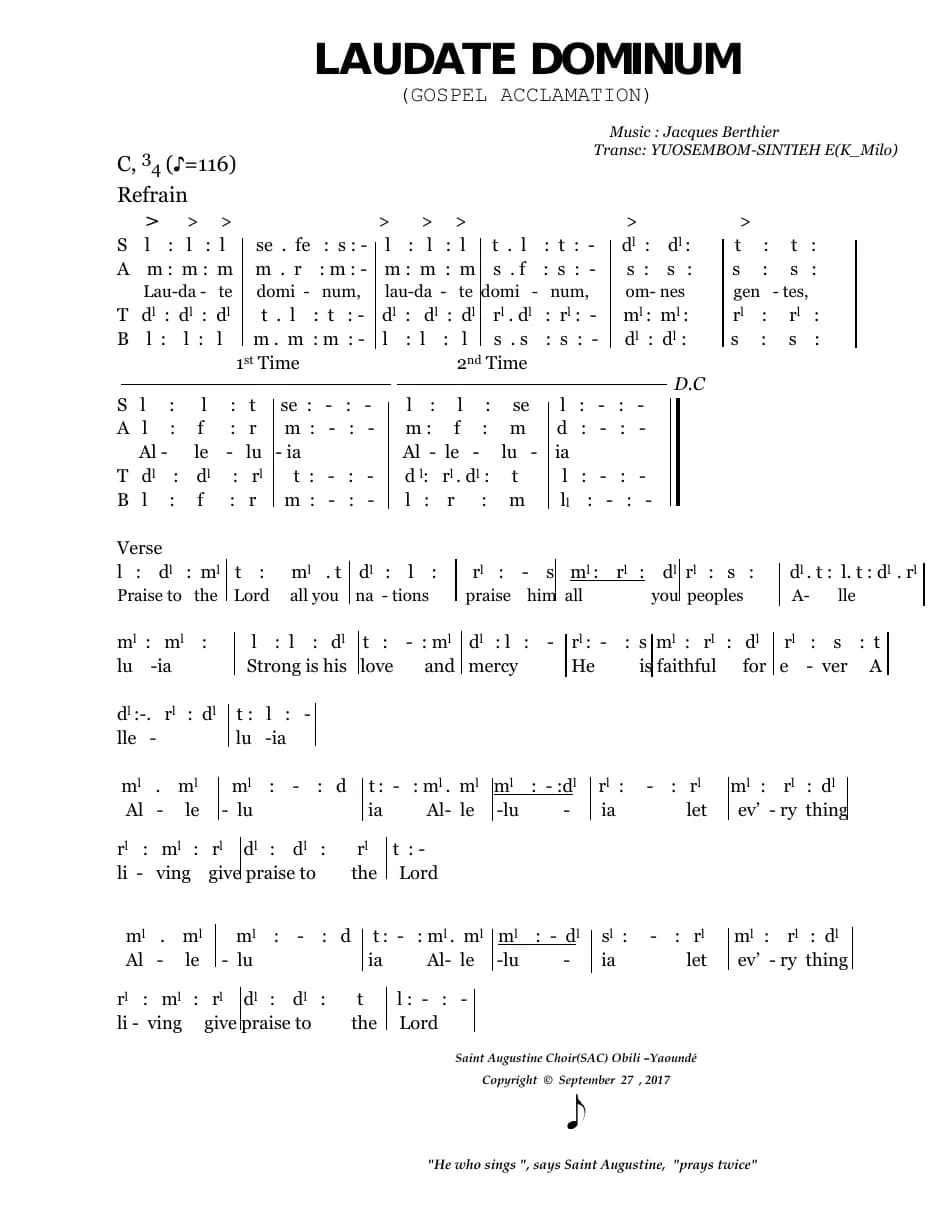 Laudate Dominum — first page