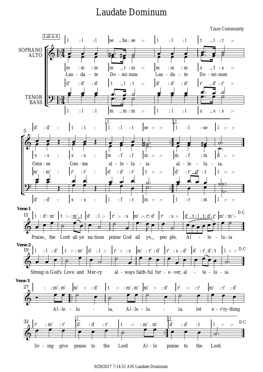 Laudate Dominum - Taize Community — first page