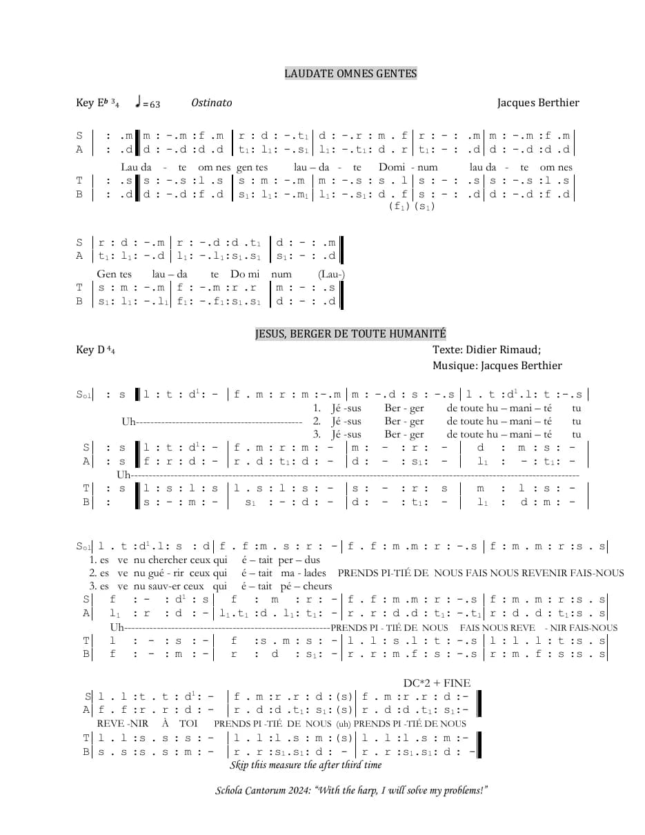 Laudate Omnes Gentes+Jesus Berger — first page