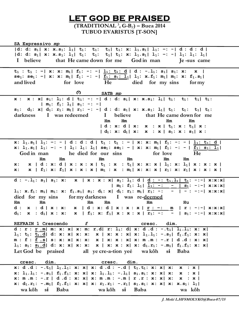 Let God Be Praised — first page