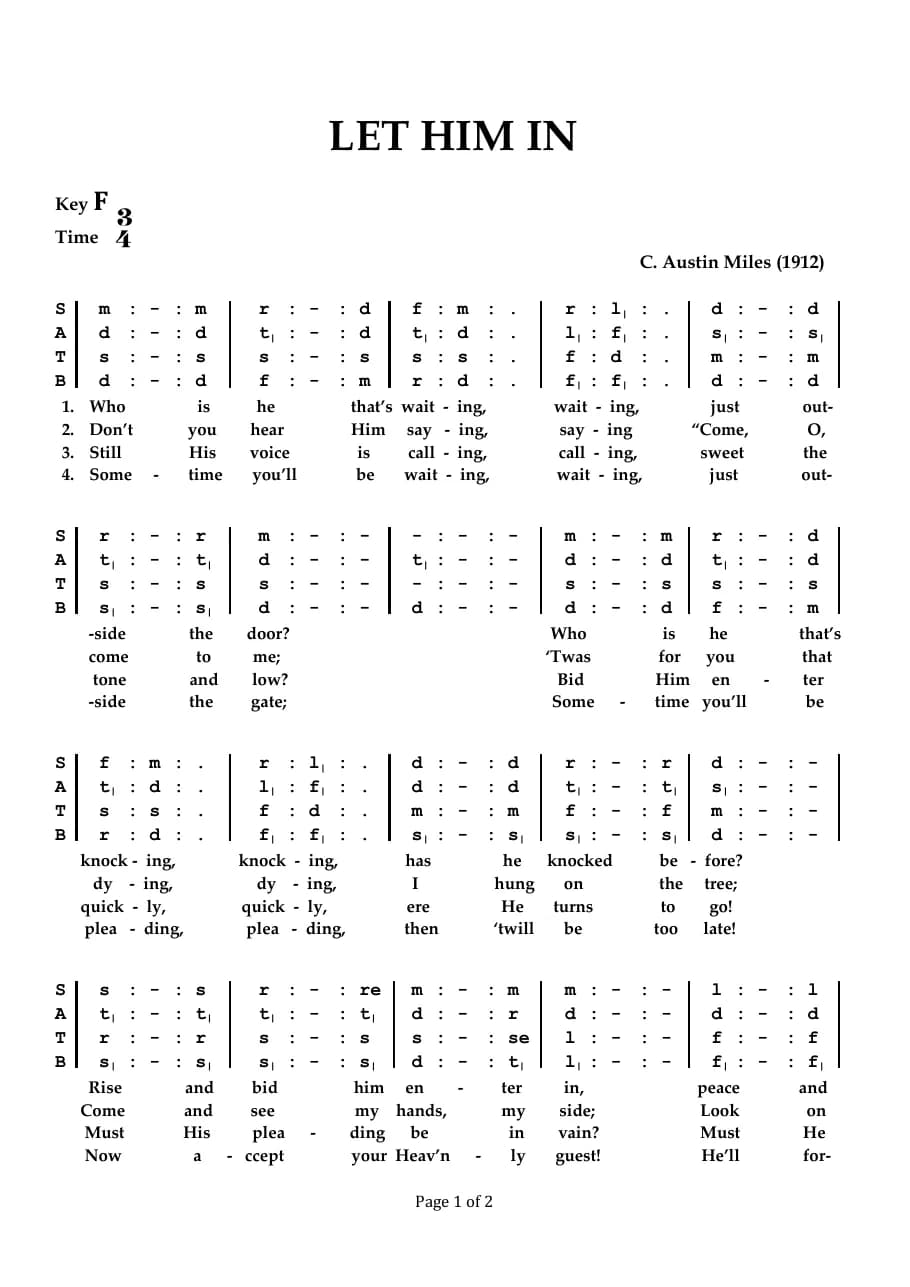 Let Him in — first page