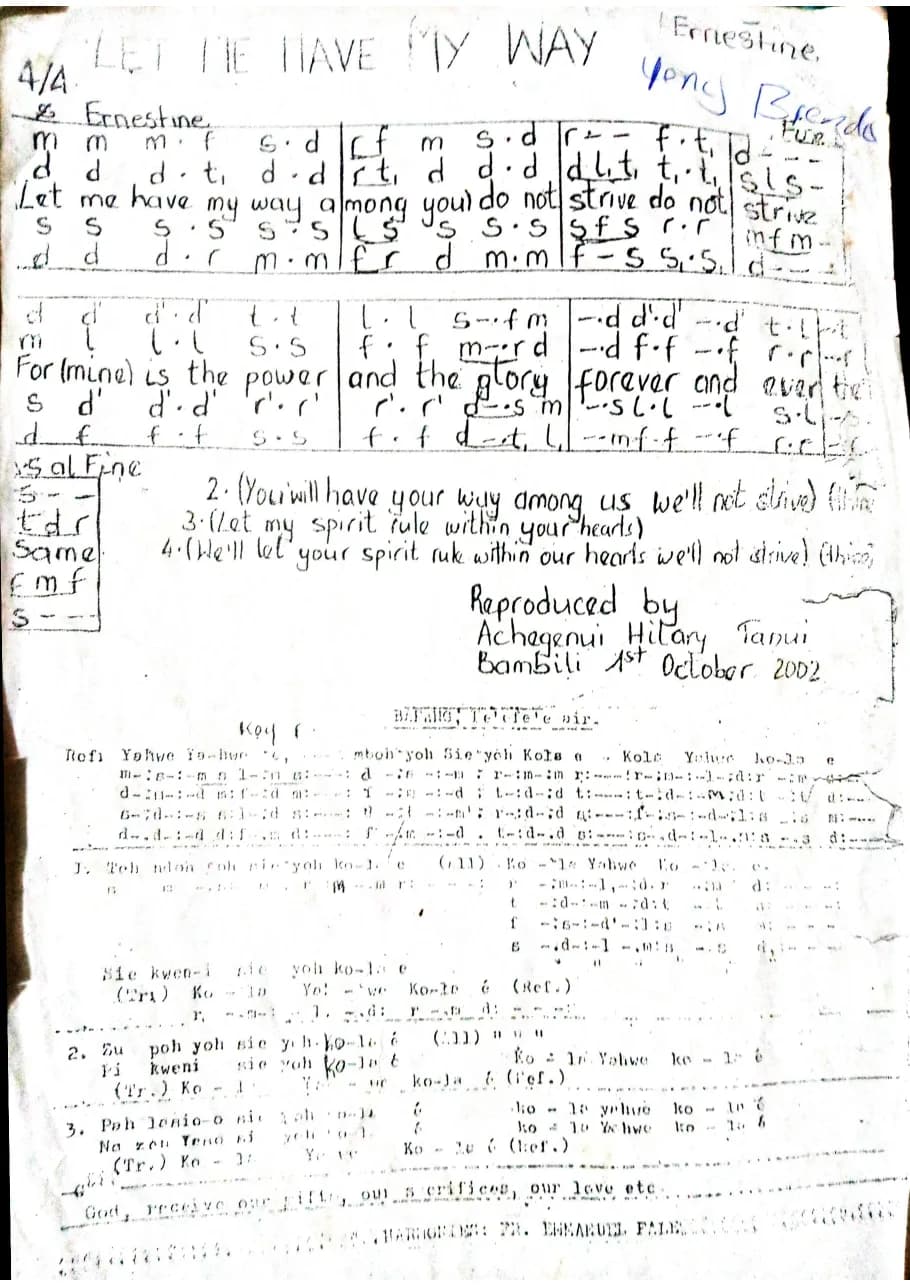Let Me Have My Way Among You — first page
