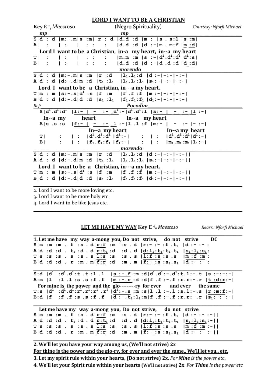 Let Me Have N Negro Spiritualiry — first page