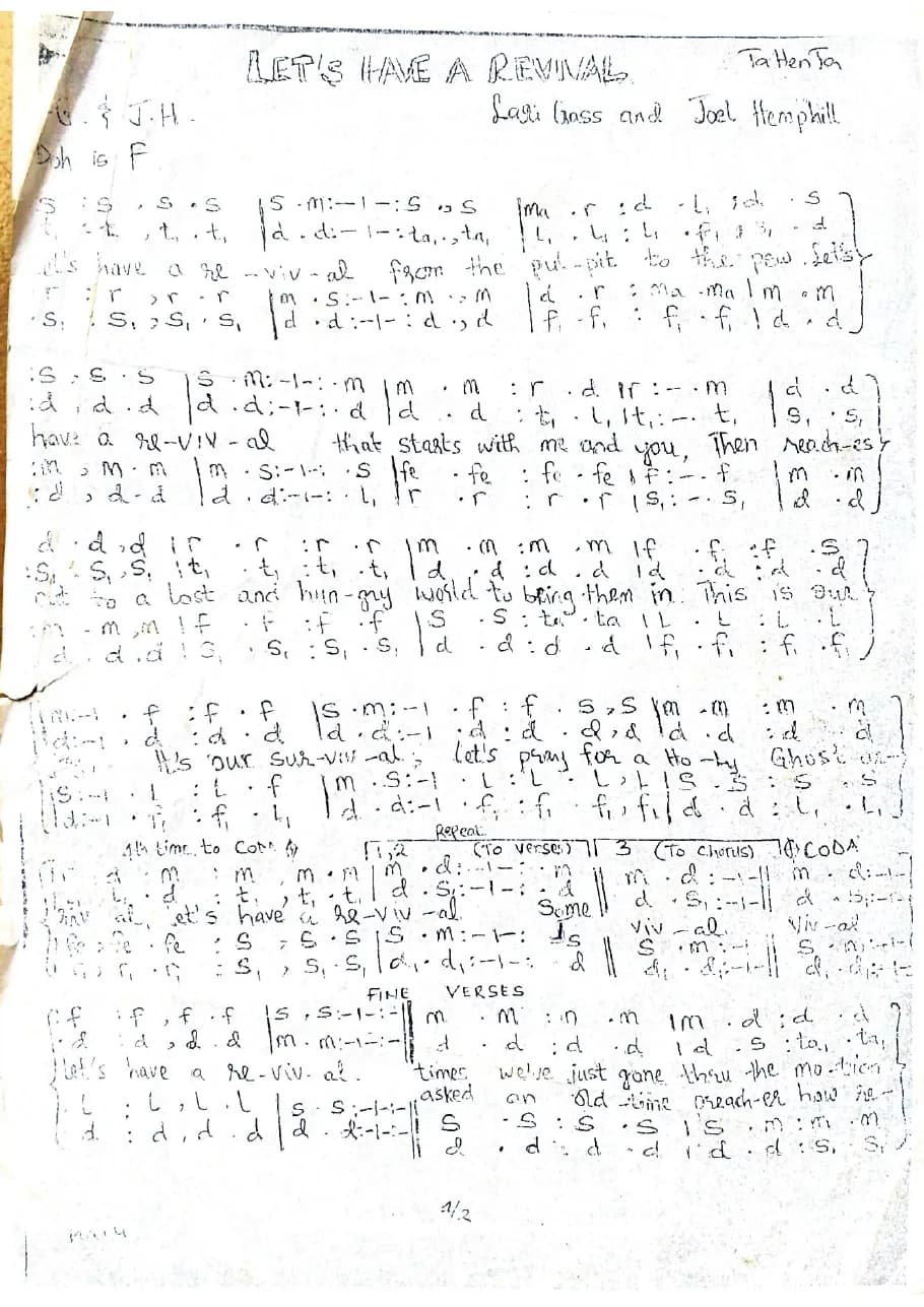 Let's Have a Revival — first page