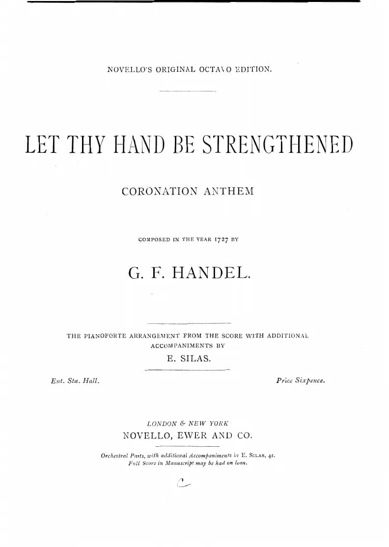 Let Thy Hand Be Strengthened - Coronation Anthem — first page