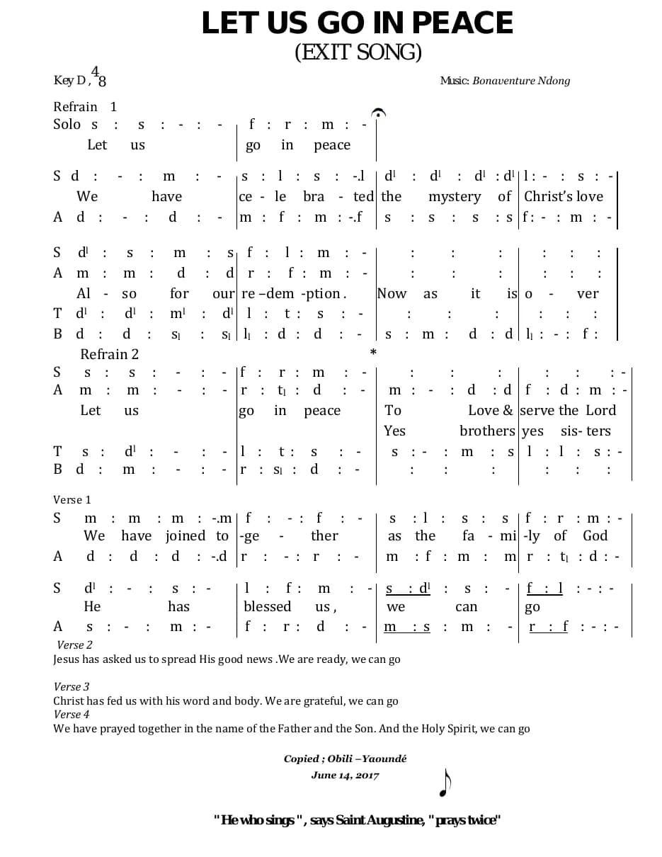 Let Us Go in Peace — first page